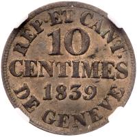 Switzerland: Geneva. 10 Centimes, 1839 - 2