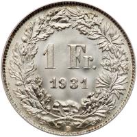 Switzerland. 1 Franc, 1931-B - 2