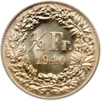 Switzerland. Â½ Franc, 1940-B - 2