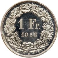 Switzerland. Specimen 1 Franc, 1956-B - 2