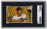 Willie Mays Rookie Card: 1951 Bowman Card #305 SGC Graded Authentic.