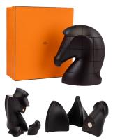 Hermès Luxury: Rare, Large Samarcande Puzzle Sculpture in Solid Ebonized Mahogany, 13" Tall Mint In HermÃ¨s Box. A Magnif