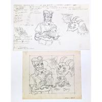 Robert Williams. "Reason for Being" Two Pencil Sketches One Complete & Signed