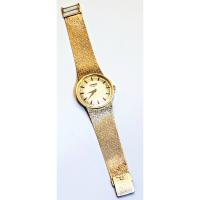 Ladies or Men's Vintage 14K Yellow Gold Longines Watch with Mesh Style Band, Manual Wind in Perfect Working Condition