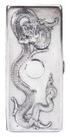 Sterling Silver Cigarette Case with Exquisite Asian Dragon Motif