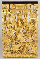 20th Century, Elaborate, Chaozhou, Carved and Gilt Wood Panel of the Romance of the Three Kingdoms - 2