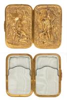 Lady's Magnificent, 19th Century Gold Gilt Clutch Boasting Extraordinary Pastoral Scenes on Either Side