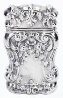 Sterling Silver Matchstick Holder with Scrollwork, Roses and Monogram