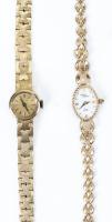 Two (2) Vintage Watches for the Lady, Both with 14K Yellow Gold Watch Cases and Bracelet Bands. One Manual Wind, One Qua