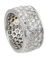 Lady's Deluxe Pave Diamond Set Eternity Ring in Platinum Totaling 3.5