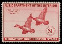 Hunting Permit, 1943, $1 Wood Ducks - 2