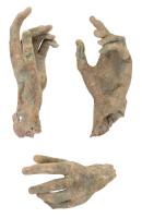 Exceptional Greco-Roman Bronze Hand Remnant from a Full Statue ca. 3rd Century B.C. to 2nd Century A.D.