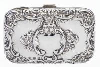 Sterling Silver Cigarette Case with Intricate Floral Scrollwork