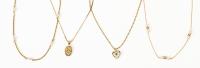 Four Petite Ladies 14K Yellow Gold Necklaces, Two with Pearls