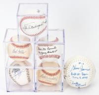 Five Signed Baseballs: Sammy Sosa Signed All Star Game Ball '92, Mike McCormick, Bob Feller, Eddie Mithchell and Jim Davenport w