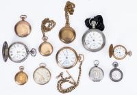 Ten (10) Pocket Watches with One Keeping Time Well