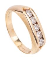 Ladies 1/2 Carat Diamond Ring with Five (5) Fine, Channel Set Diamonds in 14K Yellow Gold