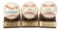 Three of the Greatest Hall of Famers to Play Baseball: Mickey Mantle, Ted Williams and Sandy Koufax Signed Balls, JSA Au