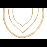 Three Ladies 14K Yellow Gold Italian Necklaces all Impressive in their Lengths