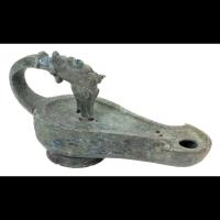 Large Roman Bronze Oil Lamp Circa 1st Century B.C. - 1st Century A.D.