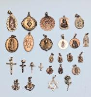 40+ Religious Themed Pendants Mostly of Christ and the Virgin Mary all in 10 Karat Yellow Gold