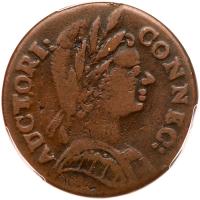 1785 Connecticut Copper. Bust Right, Miller 3.2-L