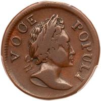 1760 Voce Populi Halfpenny. "VOOE POPULI"