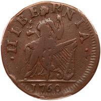 1760 Voce Populi Halfpenny. "VOOE POPULI" - 2