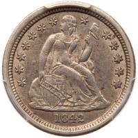 1842-O Liberty Seated 10C