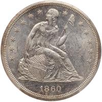 1860-O Liberty Seated $1