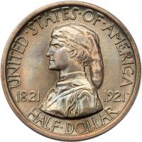 1921 Missouri Half Dollar, no 2 x 4