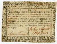 Virginia. July 14, 1780. $100.00