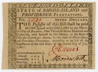 Rhode Island. July 2, 1780. Seven Dollars