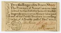 North Carolina. Dec. 1771. Two Shillings, Six Pence