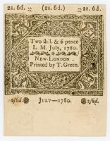 Connecticut. July 1, 1780. 2 Shillings, 6 Pence - 2