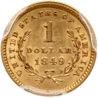 1849 $1 Gold Liberty. Open Wreath - 2