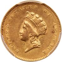 1854 $1 Gold Indian