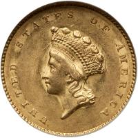 1855 $1 Gold Indian NGC AU58