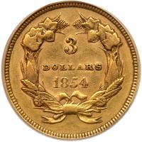 1854 $3 Gold - 2