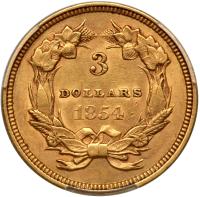 1854 $3 Gold - 2