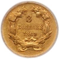 1869 $3 Gold - 2