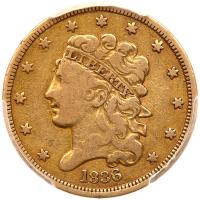 1836 $5 Classic Head