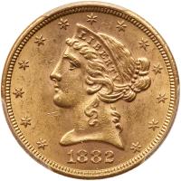 1882-S $5 Liberty