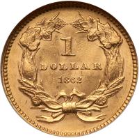 1862 $1 Gold Indian NGC MS62 - 2