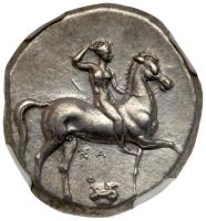 Calabria, Taras. Silver Nomos (7.88 g), ca. 302 BC