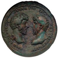 Marcus Aurelius and Lucius Verus. AE Medallion (40 mm, 51.08 g), AD 161-180 and 161-169 respectively