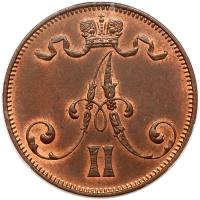 Finland. 5 Pennia, 1873