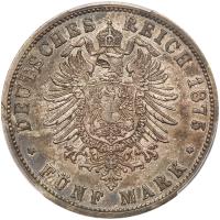 German States: Prussia. 5 Marks, 1875-B - 2