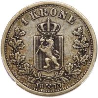 Norway. Krone, 1877 - 2