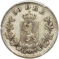 Norway. 50 Ore, 1877 - 2